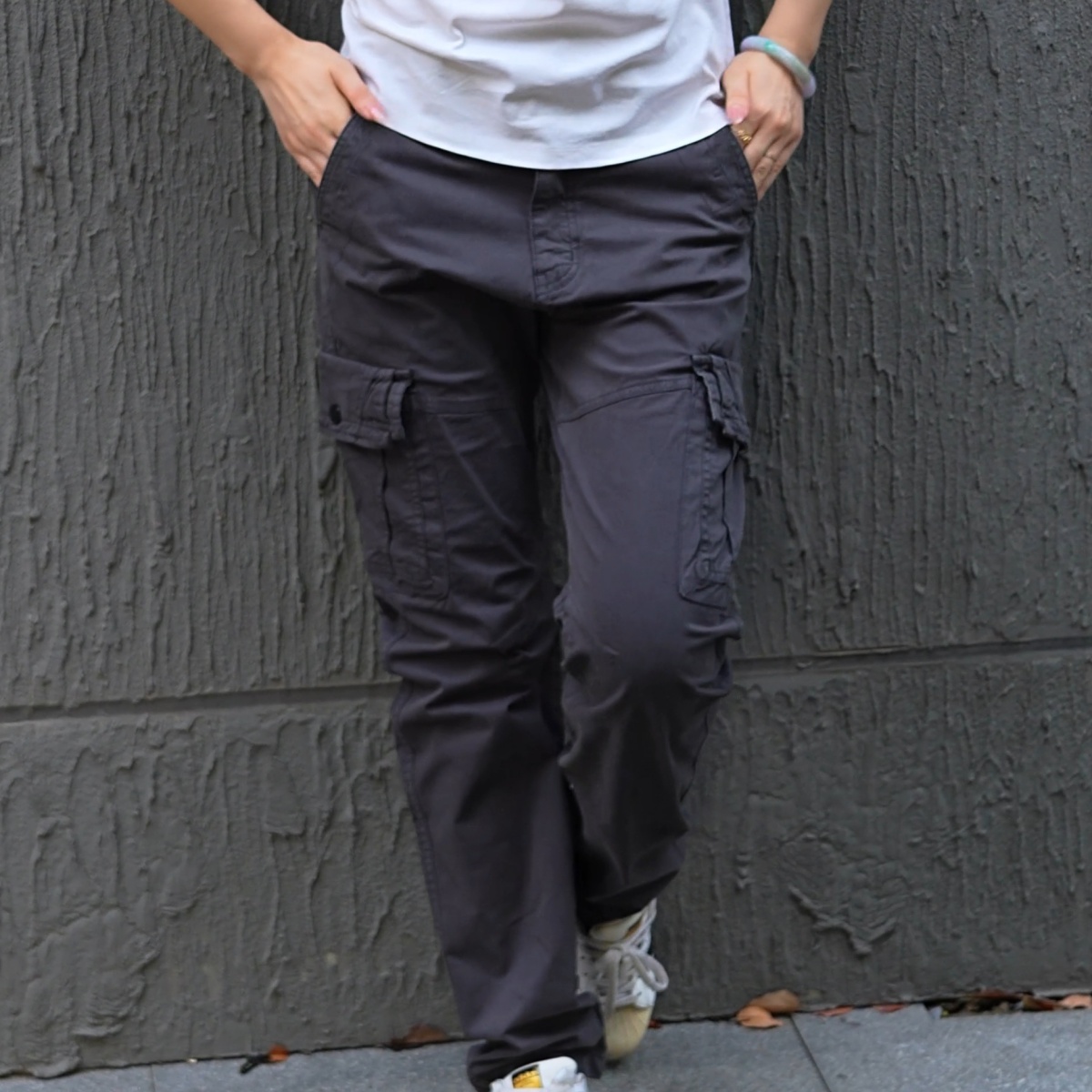 2025秋季新款男士多口袋休闲裤日系复古宽松垂感显高纯棉工装裤男
