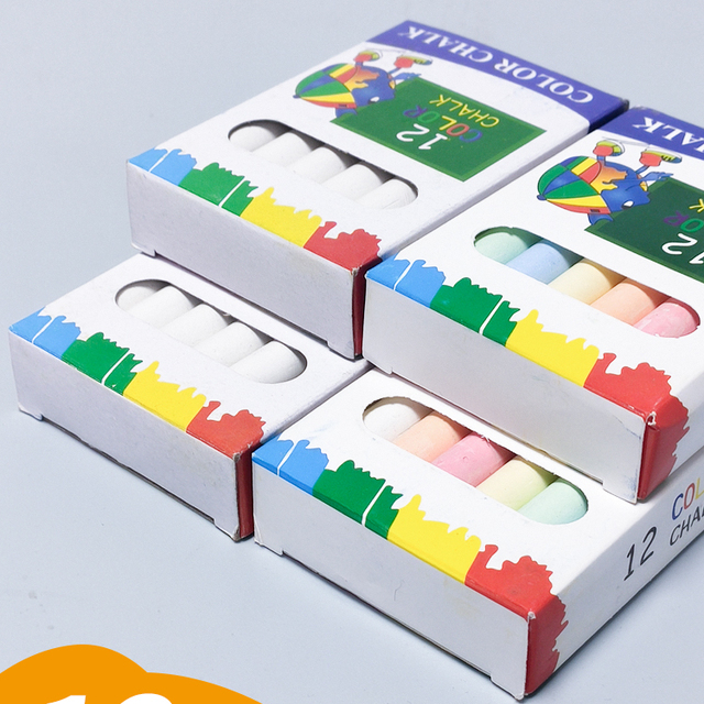 臻格彩色无尘粉笔黑板报绿板白板教学校老师环保可擦粉笔套湿水家