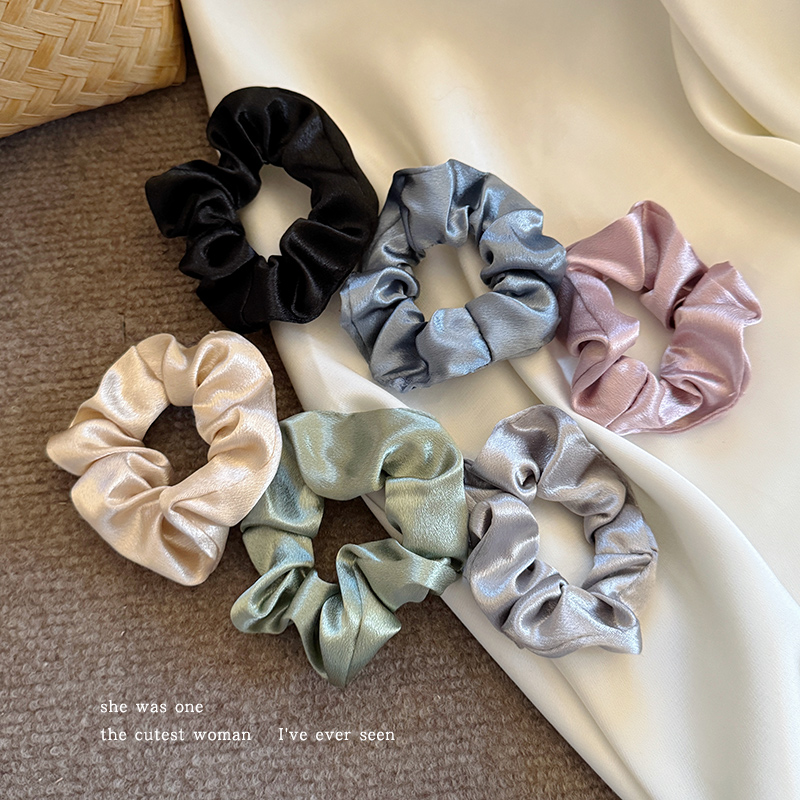 法式丝光缎面褶皱小肠发圈女高级感头圈发绳扎头发皮筋高马尾头绳