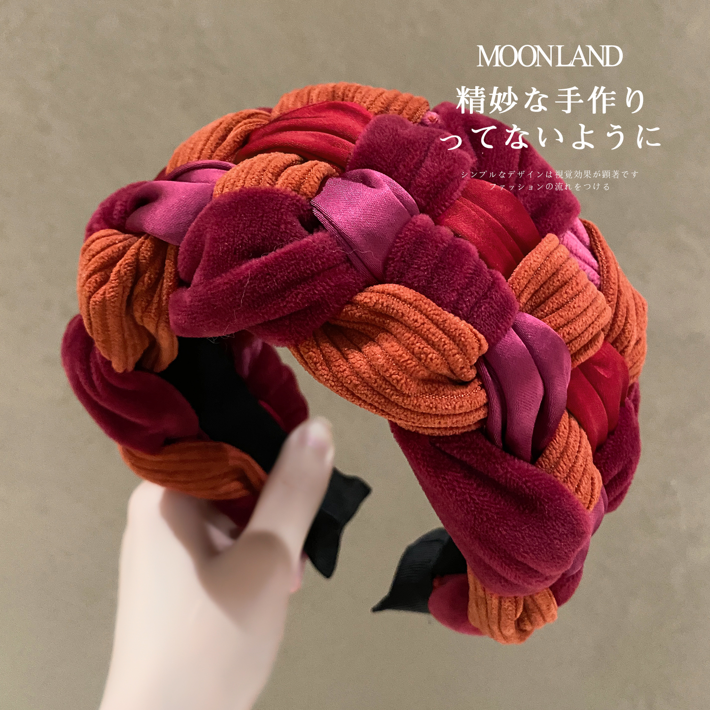 秋冬撞色宽边编织发卡女新款日常外戴高颅顶头箍洋气时尚洗脸发箍