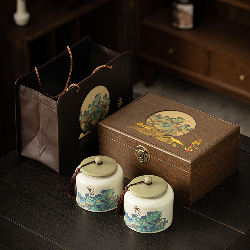 茶叶包装盒空礼盒茶叶礼品盒高档轻奢茶叶罐明前龙井茶罐黄金芽