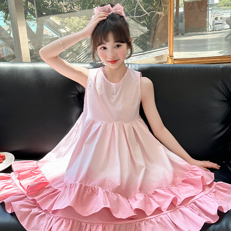 女童超好看的连衣裙夏季2025新款女大童高级感夏装儿童多巴胺裙子