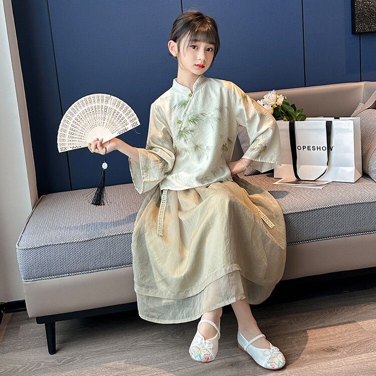 儿童古装汉服女童中国风套装公主裙复古唐装新中式民国半身裙超仙