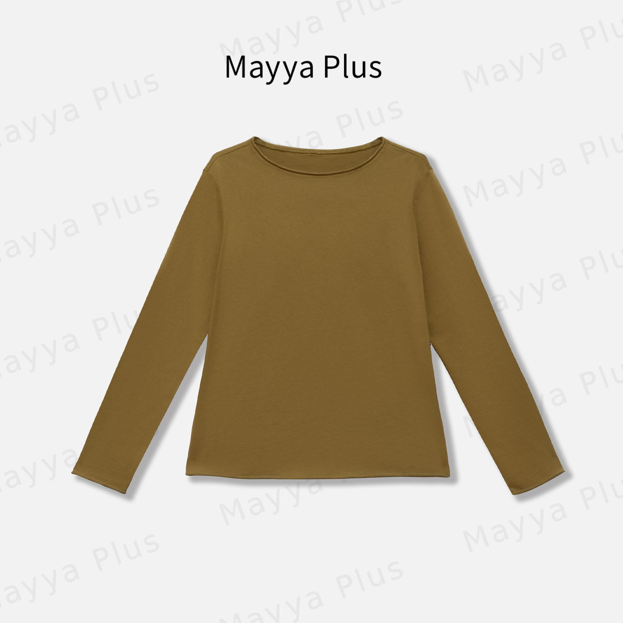 【青苔森林】MayyaPlus麦芽定制流光风纯棉长袖打底T恤上衣32536990