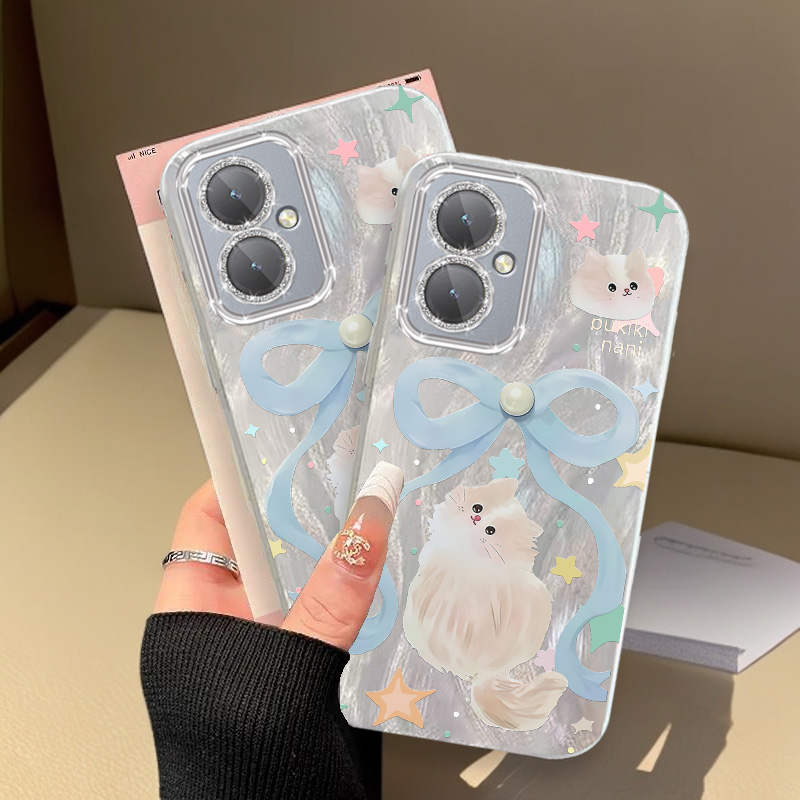 带镜头膜VIVOY35+手机壳V2279Ay35m+羽纱蝴蝶结猫咪保护套仙女风i