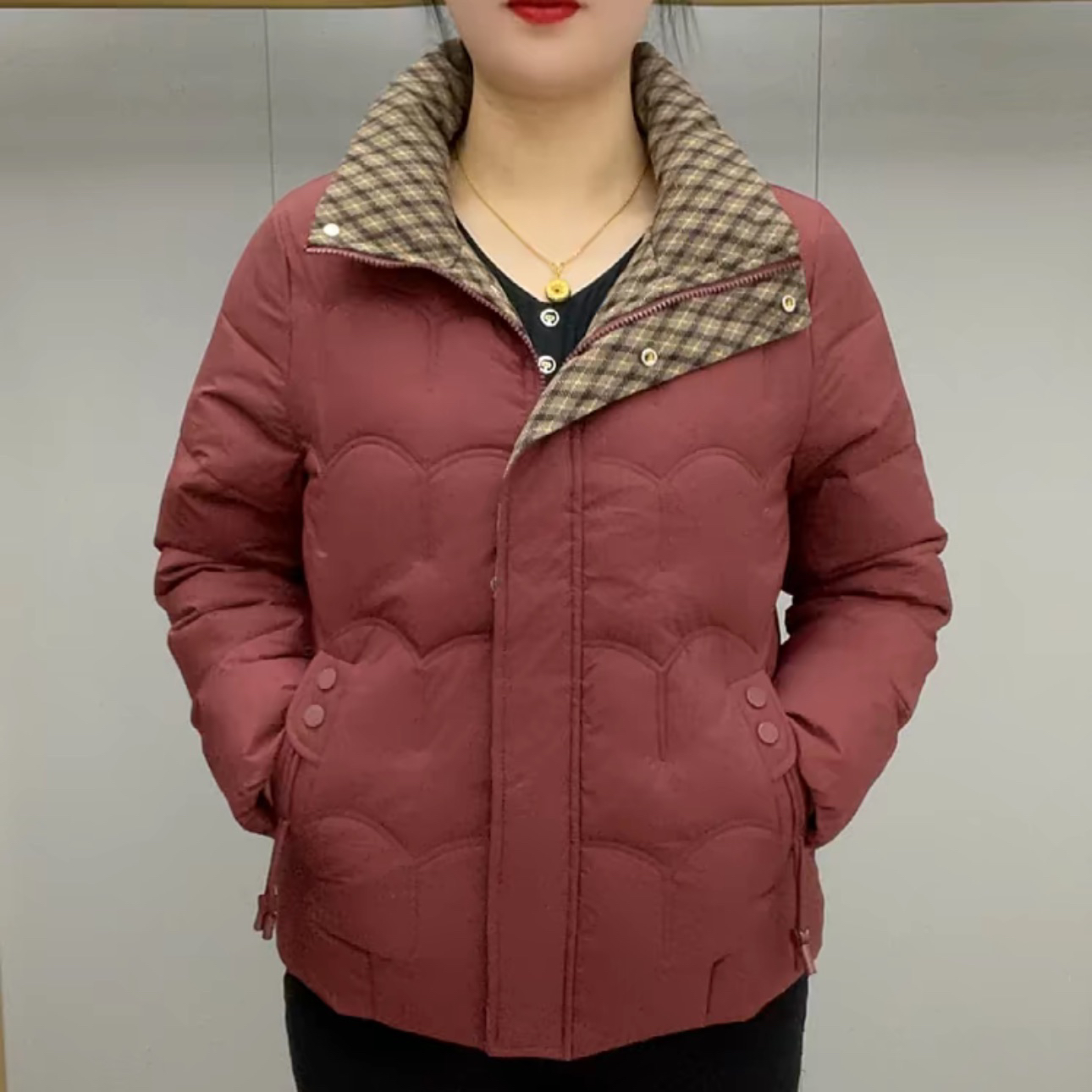 冬季妈妈装立领加厚保暖宽松显瘦休闲百搭中老年棉衣外套