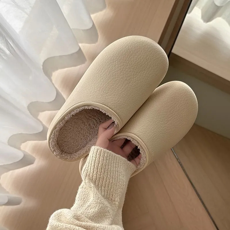 防水棉拖女博肯2025新款包头保暖毛绒居家外穿通勤棉拖鞋女冬CCC