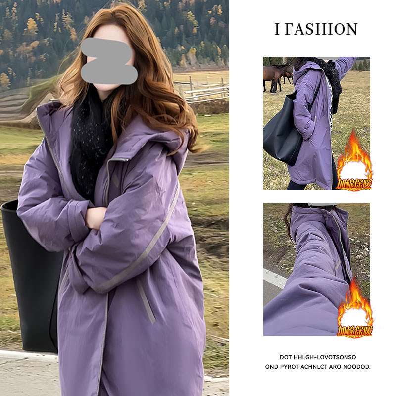 加厚韩版百搭双面穿连帽棉服女2025秋冬新款洋气遮肉显瘦保暖外套