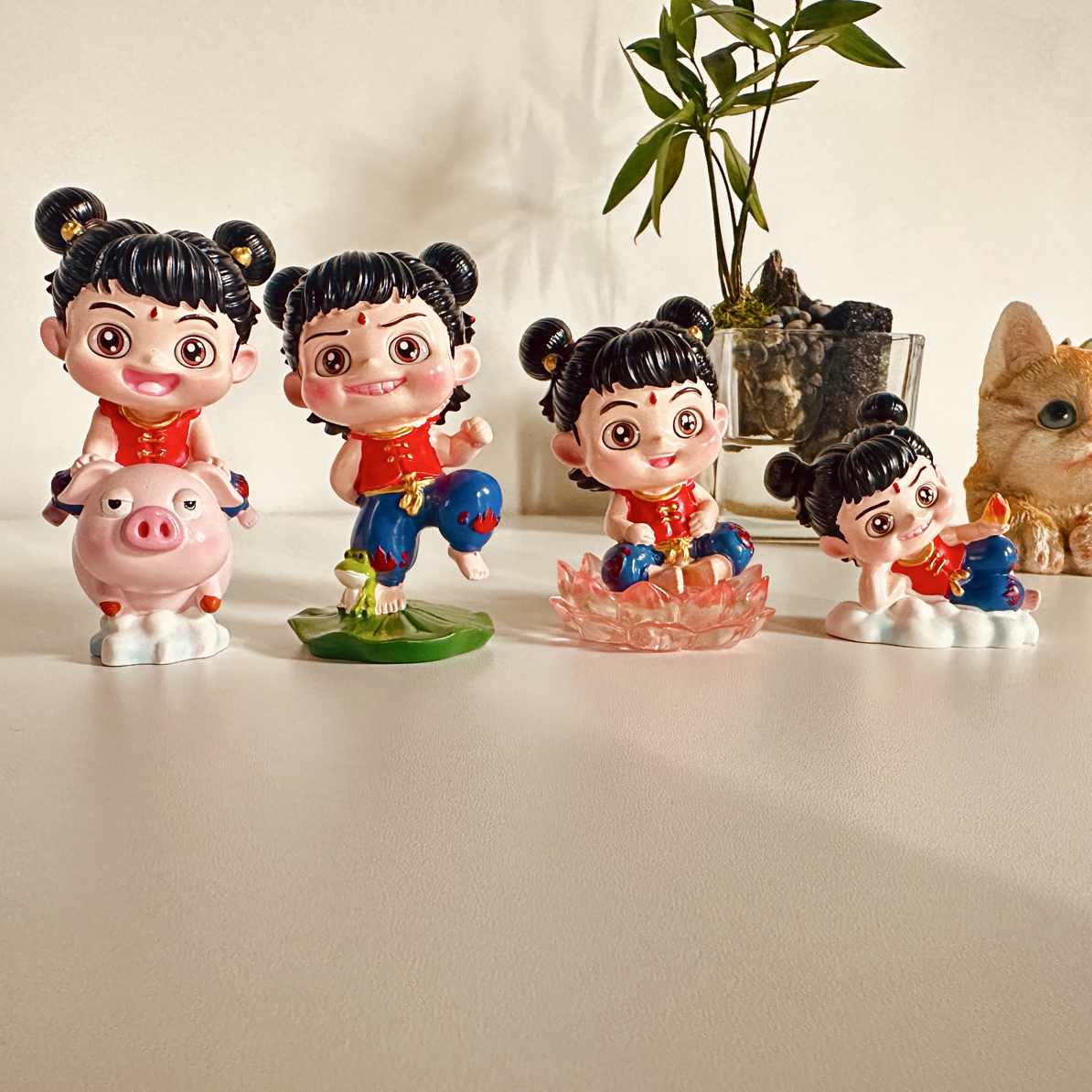 创意摆件车载摆件潮流玩具公仔装饰礼品四件套