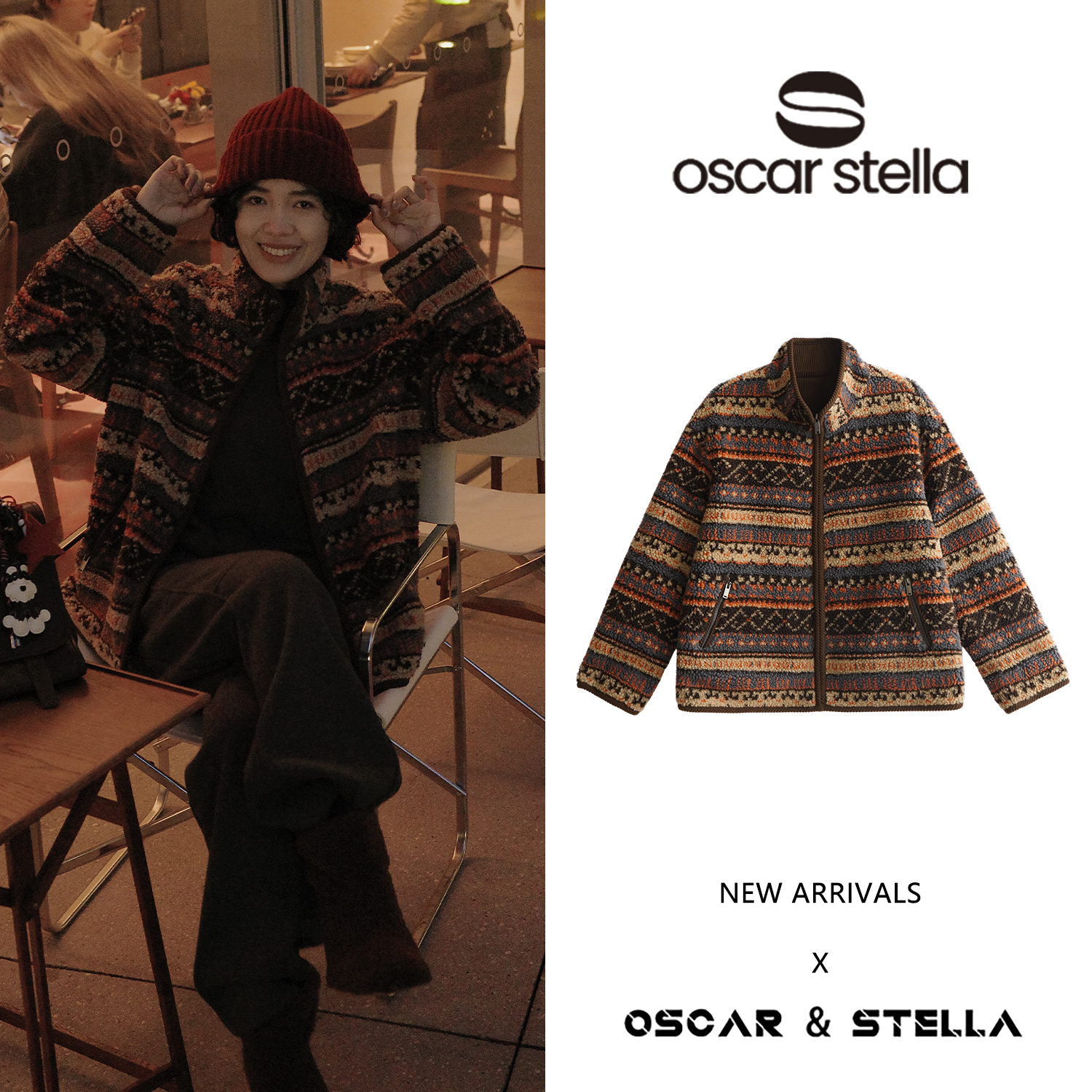 OSCAR&STELLA【匹诺曹】加厚休闲两面穿毛绒保暖外套91-0025
