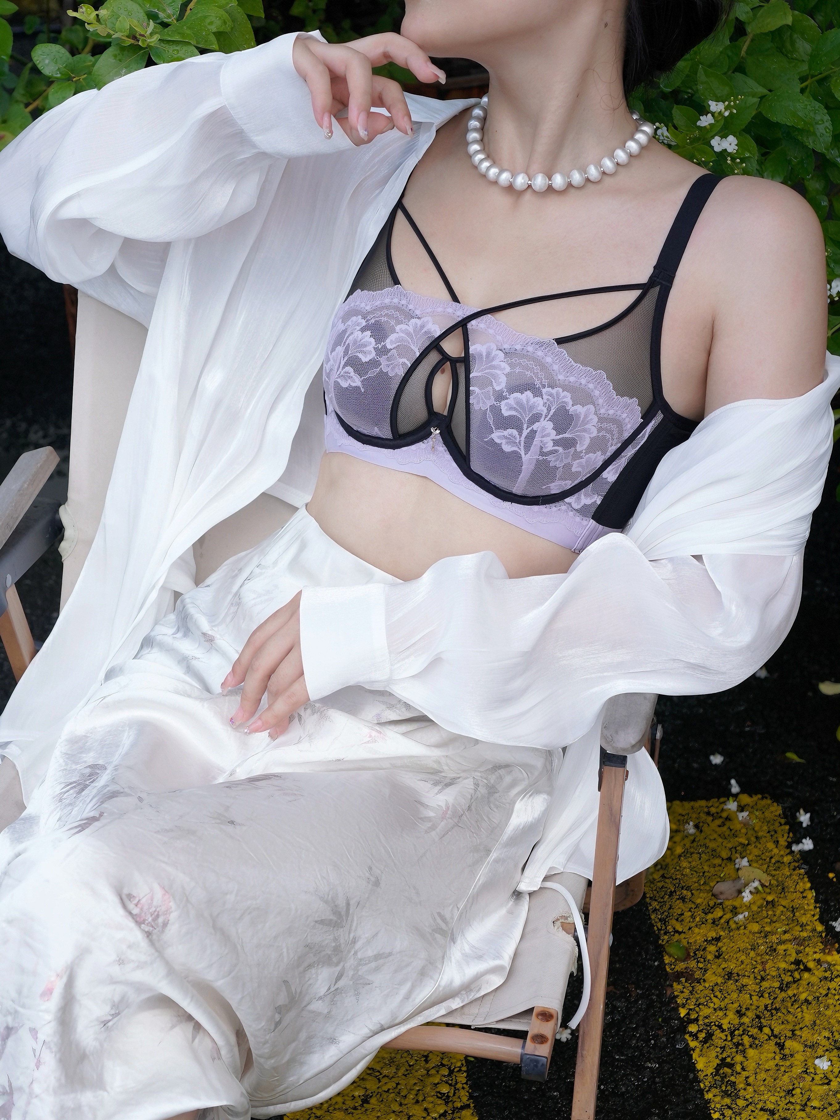 （软塌散就穿这款） 紫色蔷薇大胸显小内衣软提拉内衣-3306