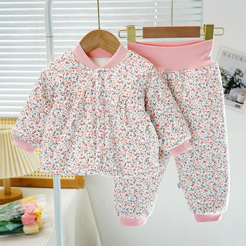 女孩冬装180克夹棉宝宝棉服宝宝冬季衣服加厚纯棉男宝帅气冬装