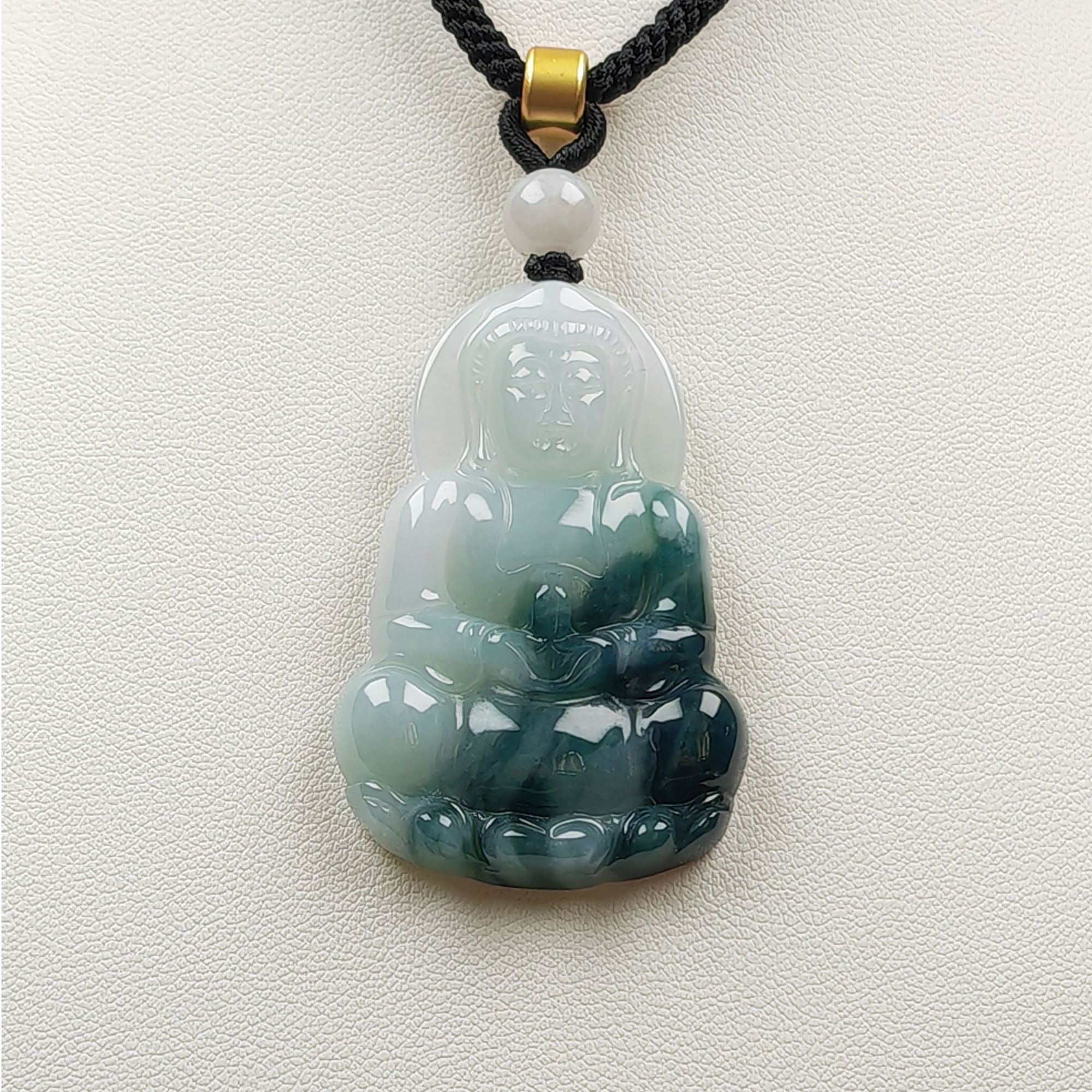 纯天然缅甸高端翡翠飘花儿童观音吊坠糯冰种小孩子版观音真品a级