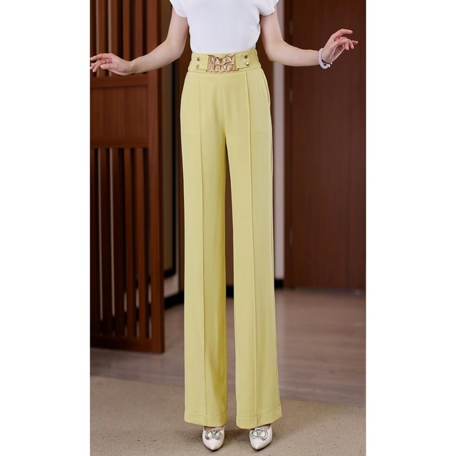 灰色版高裤春秋洋气女款爆直2025新款坠感裤休闲腰简约窄阔腿筒裤