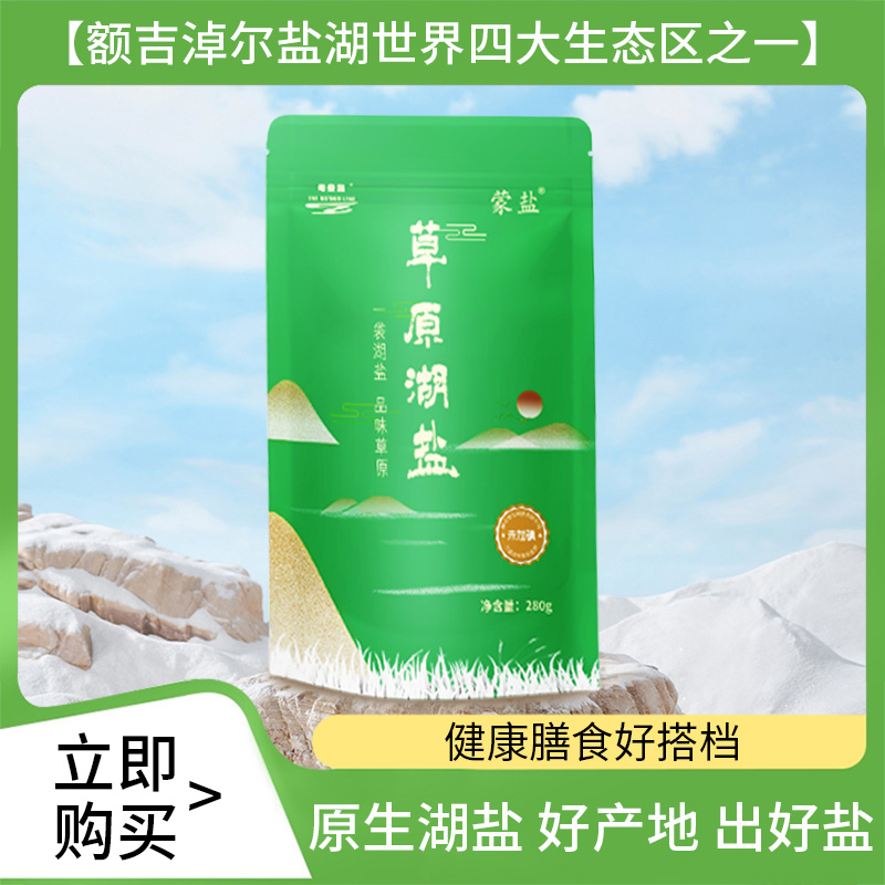 蒙盐内蒙古草原湖盐家用食用无添加剂湖盐厨房调味绿装1袋试吃款
