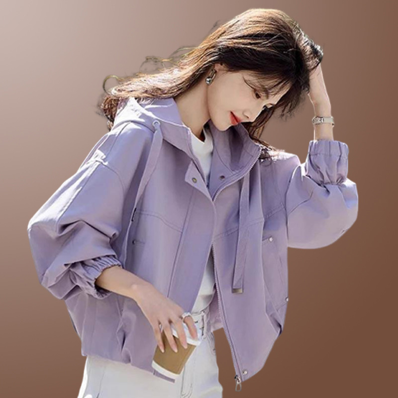 城市运动风舒适百搭短款外套女2026夏新款洋气清新防晒衣冲锋衣女