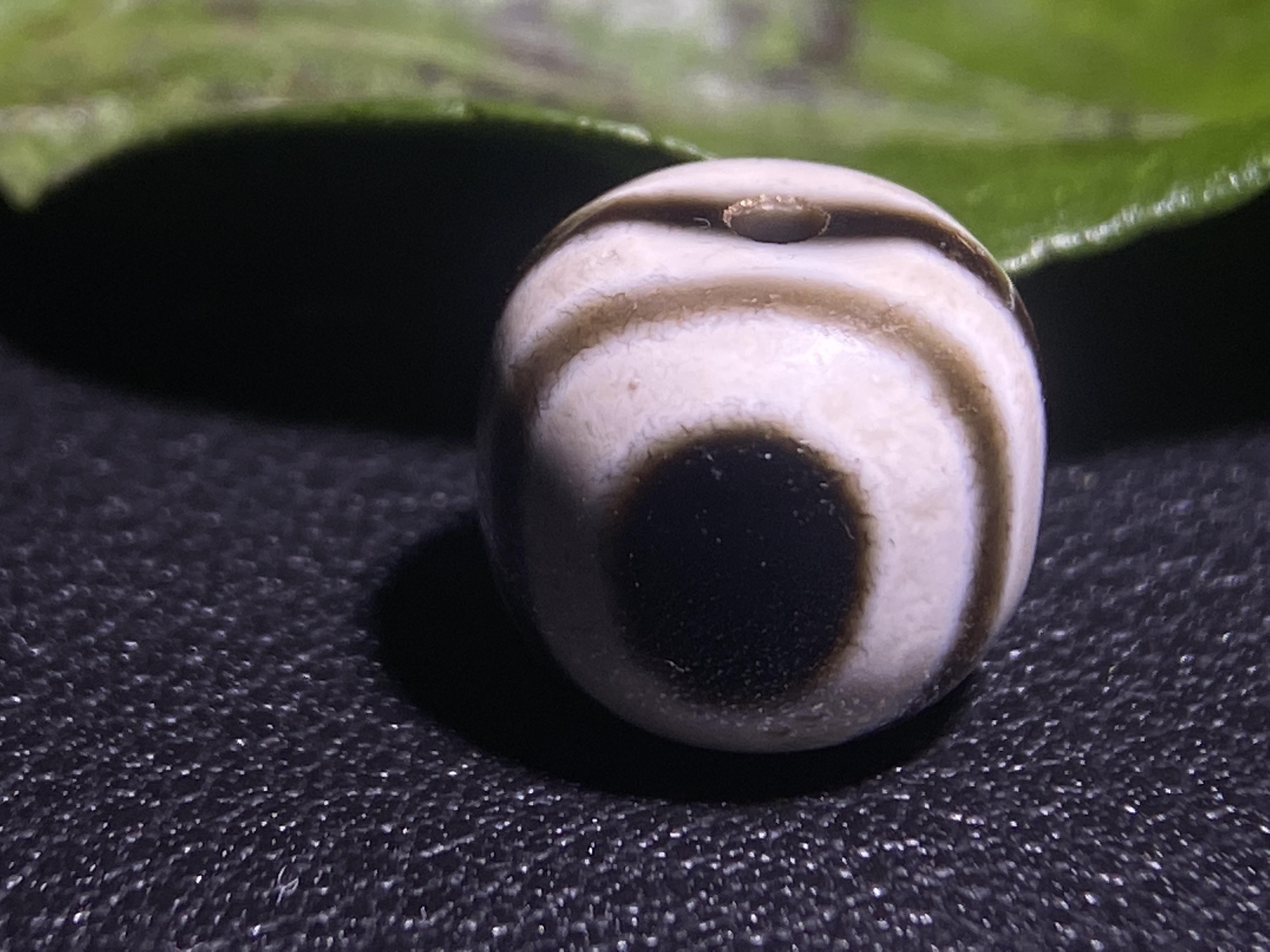 黑白鬼眼珠改老型高油渗透料直径11mm文玩配饰玛瑙珠宝