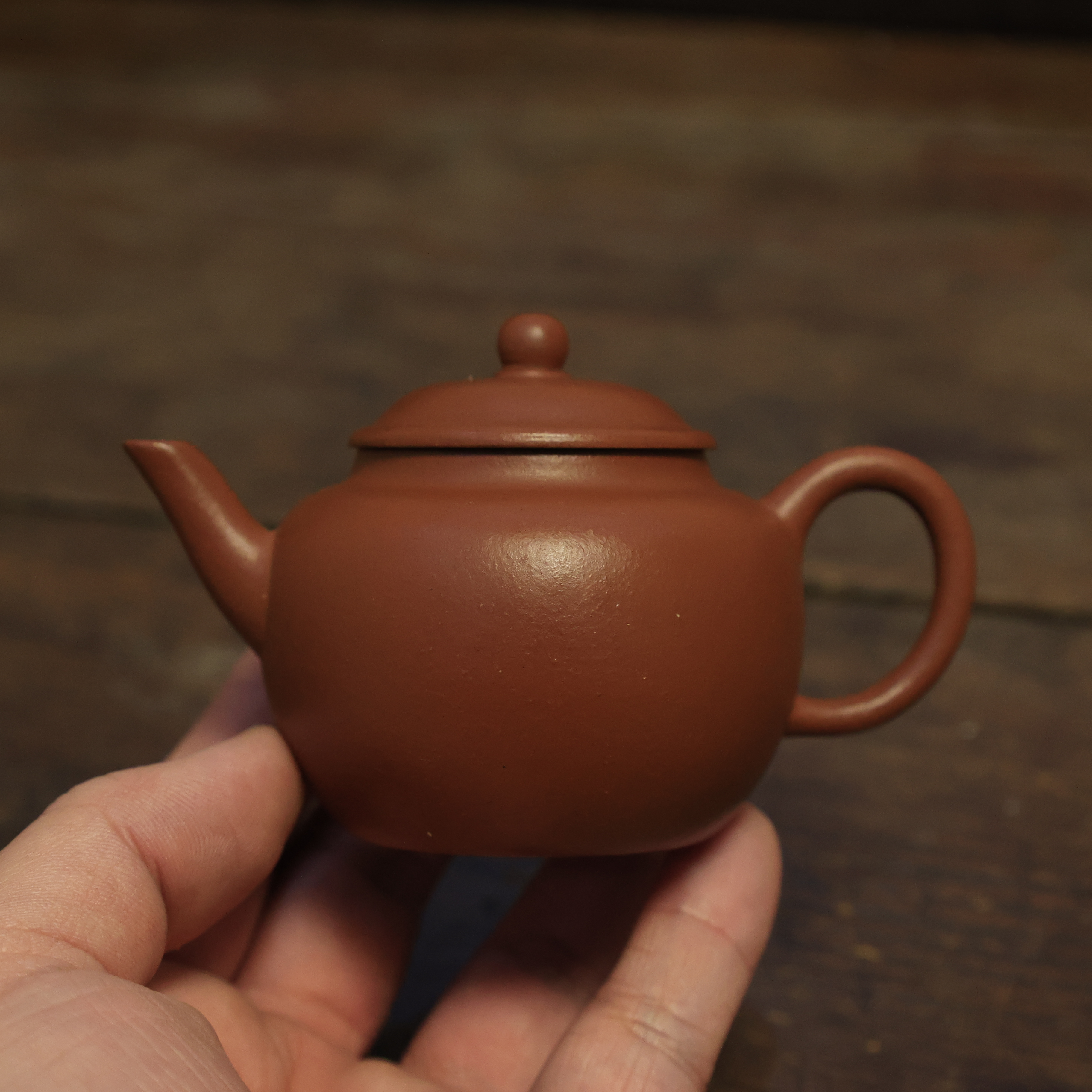 老原矿鱼籽朱泥宫灯壶早期茶行出口创汇全手工105cc南方茶鬼三杯