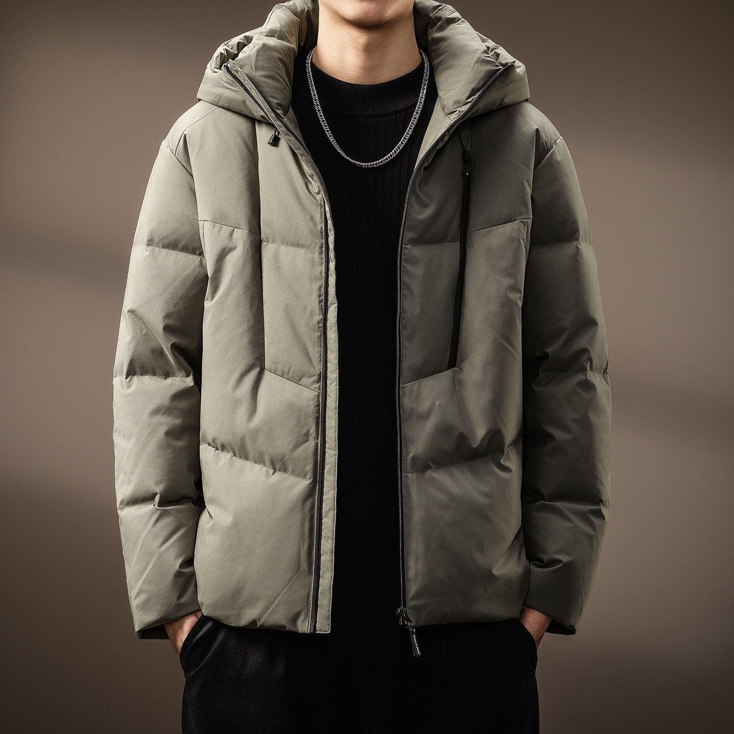 高端户外高密防风90白鸭绒羽绒服男士冬季新款御寒简约保暖外套男