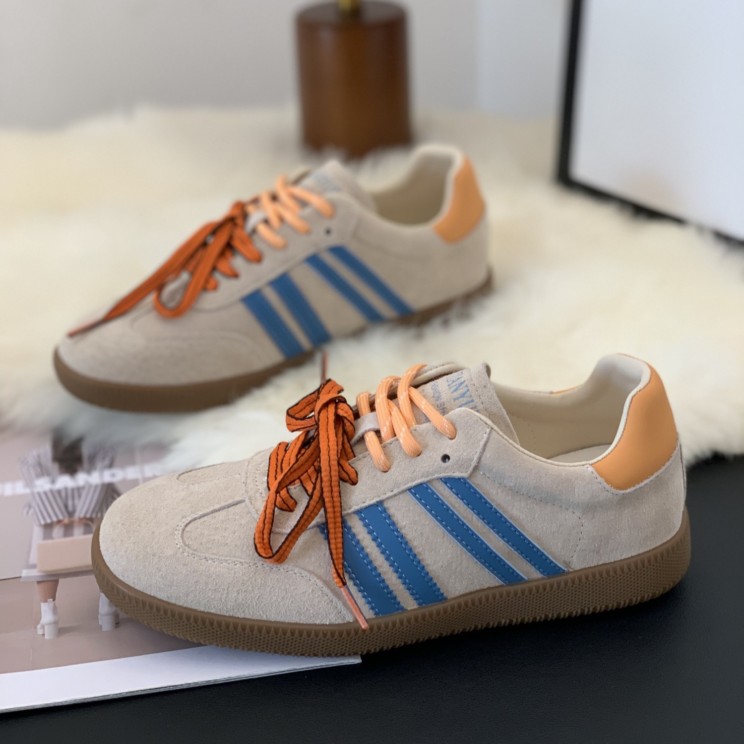 拼色学生系带时尚德训鞋女2025秋季新款复古百搭显瘦休闲运动板鞋