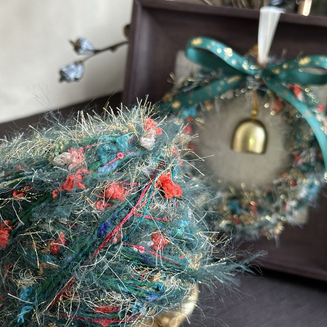 定制【圣诞绿】手混线毛线团包包特色线编织围巾帽子diy柔软100g