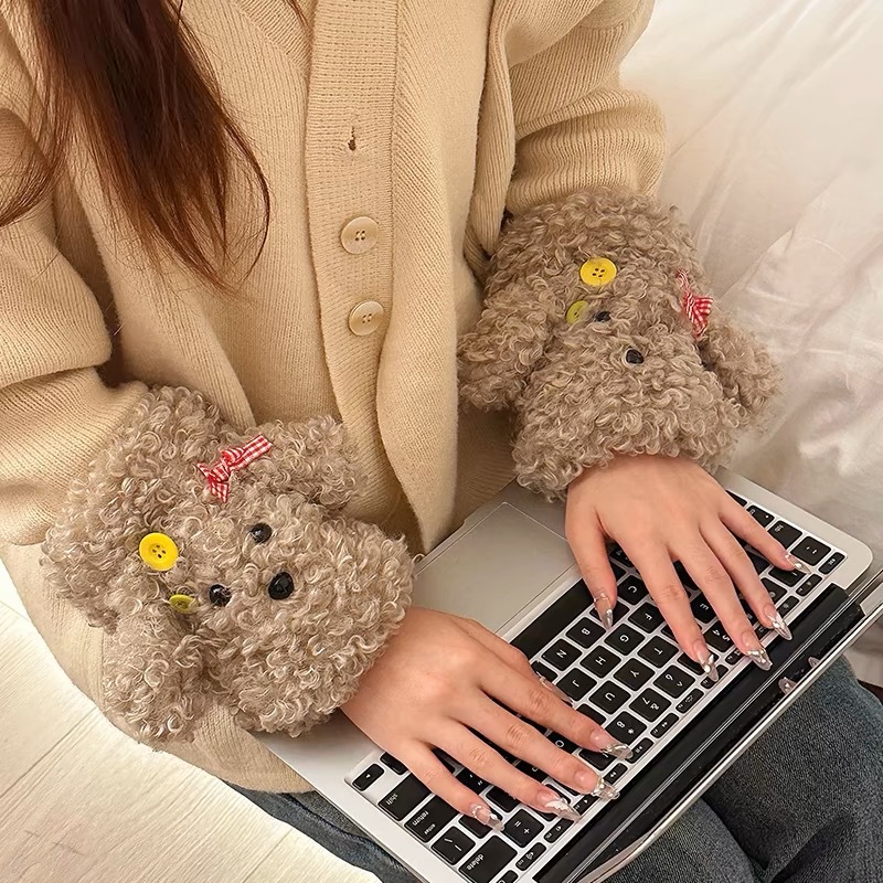 2025新款高颜值卷毛袖套女秋冬羽绒专用防污防脏办公室袖头套居家