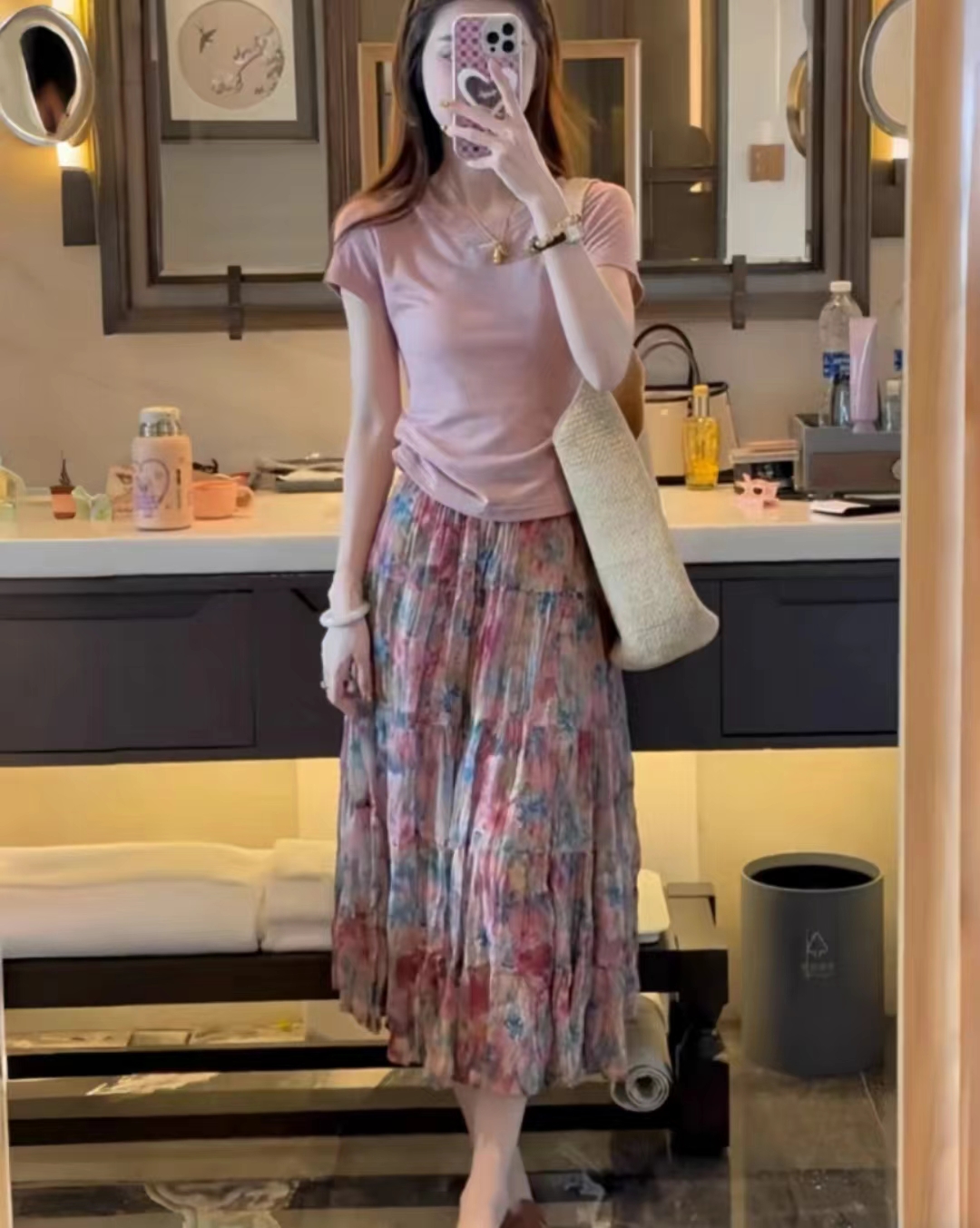 新款碎花半身裙女2025初秋法式减龄仙女风甜美裙子中长款a字半裙