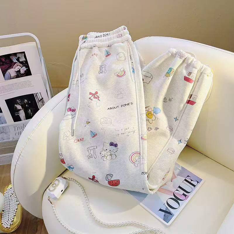 女童春秋卫裤2025新款儿童洋气休闲阔腿裤中大童女孩宽松运动长裤