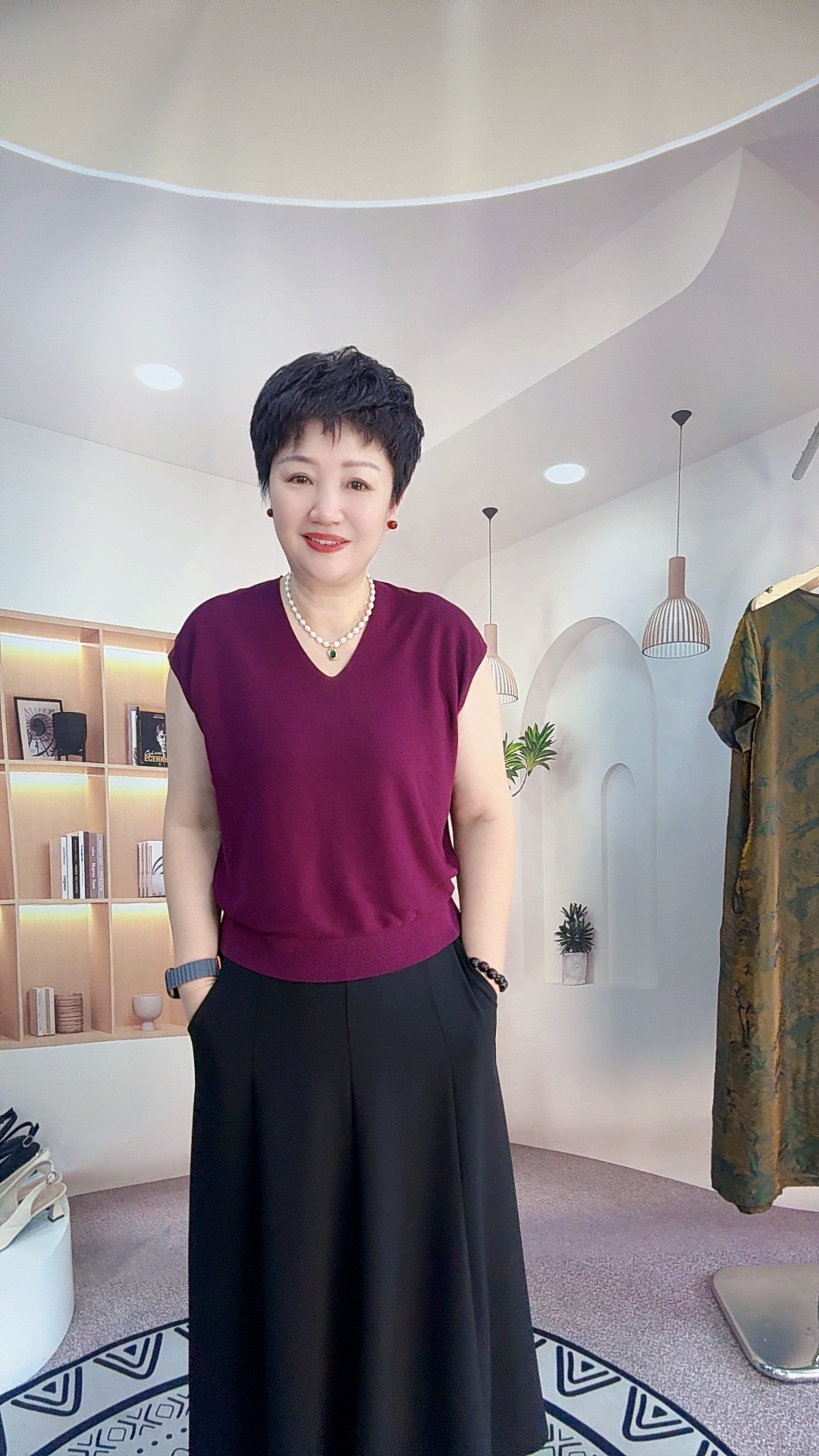 【于姐定制】8255莱赛尔天丝+桑蚕丝气质范简约V领针织背心