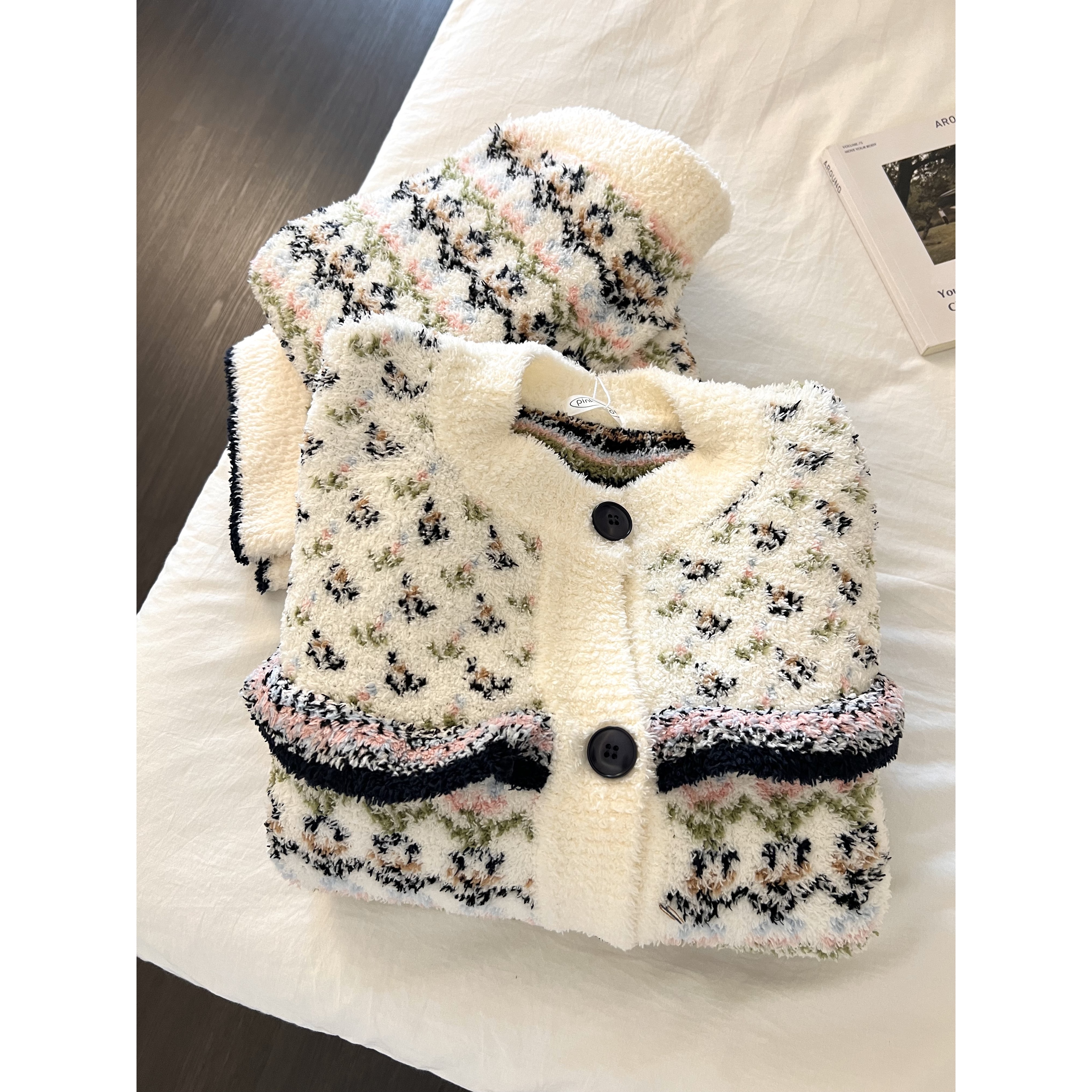 韩版高级感复古半边绒睡衣女秋冬季新款加厚保暖家居服套装可外穿