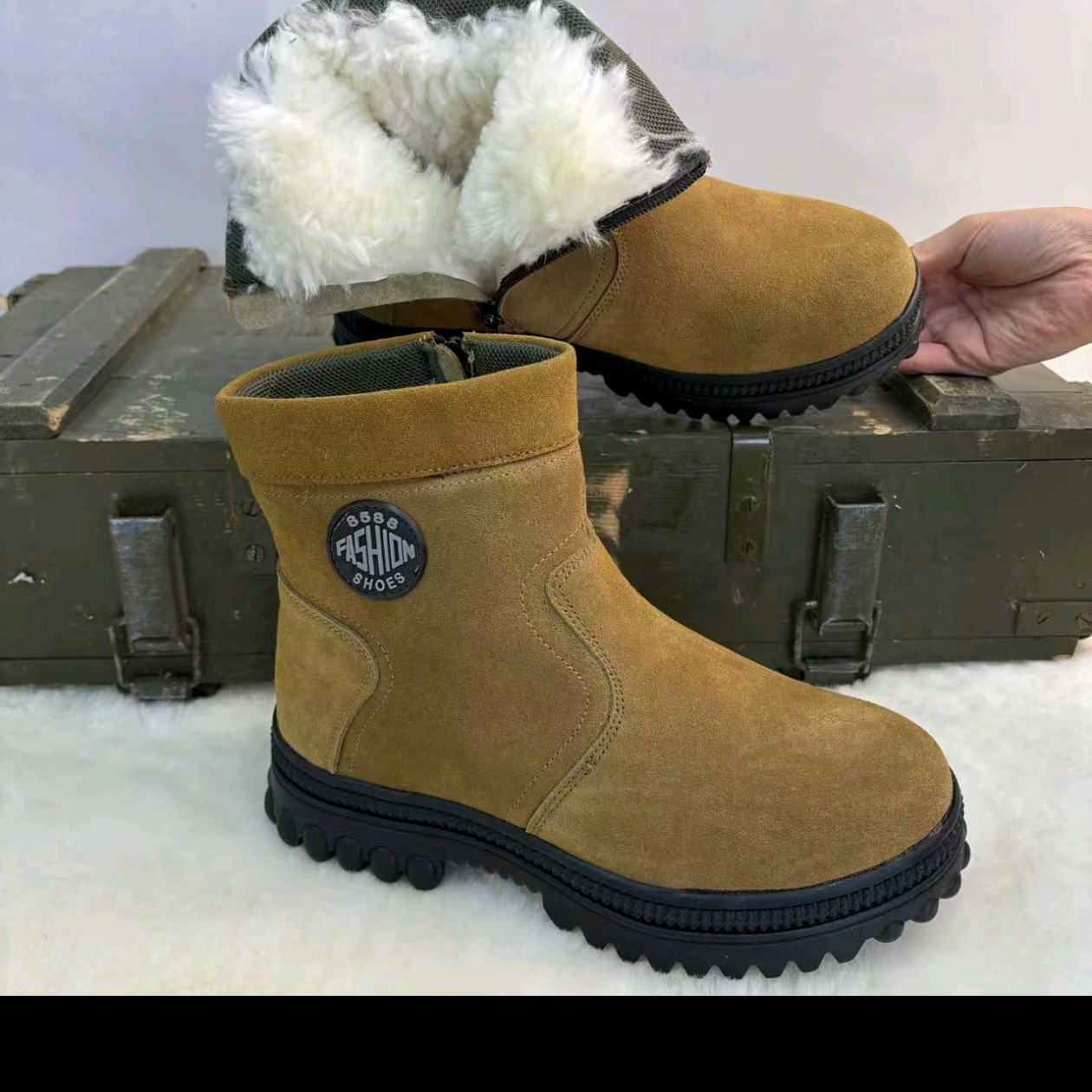 815保暖雪地靴简约厚底雪地靴拉链短靴