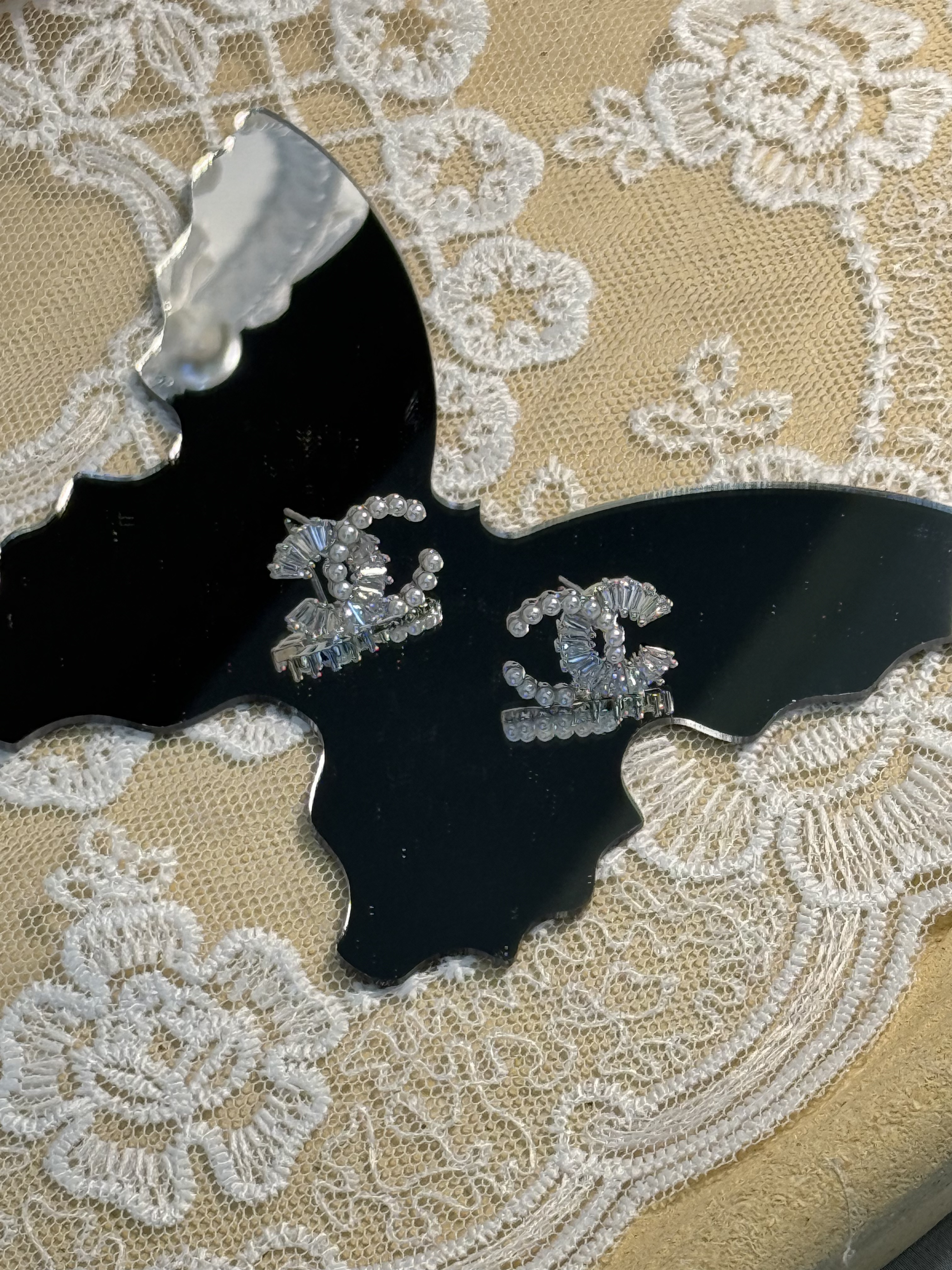 925银耳饰 轻奢满钻气质小众耳饰珍珠香奈儿同款百搭925银女简约