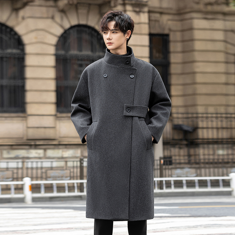 俞兆林爆款毛呢大衣中长款风衣韩版加厚长款大码帅气休闲呢子外套