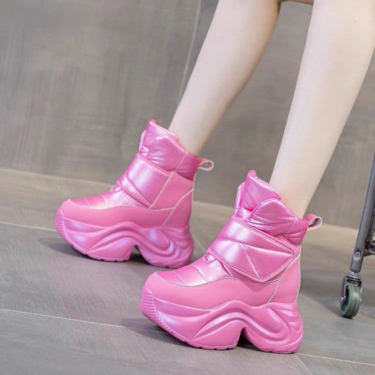 加厚雪地靴女防水防滑2025冬新款保暖加绒棉靴子厚底内增高马丁靴