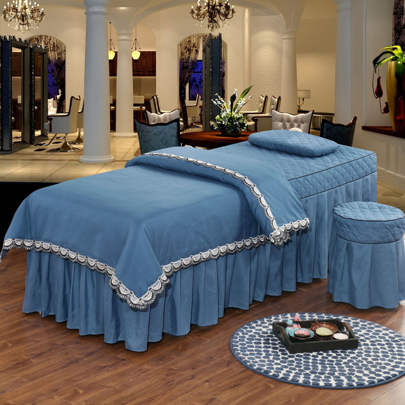 德国美容床罩欧式纯棉美容院专用按摩床罩床单理疗推拿洗头四件套