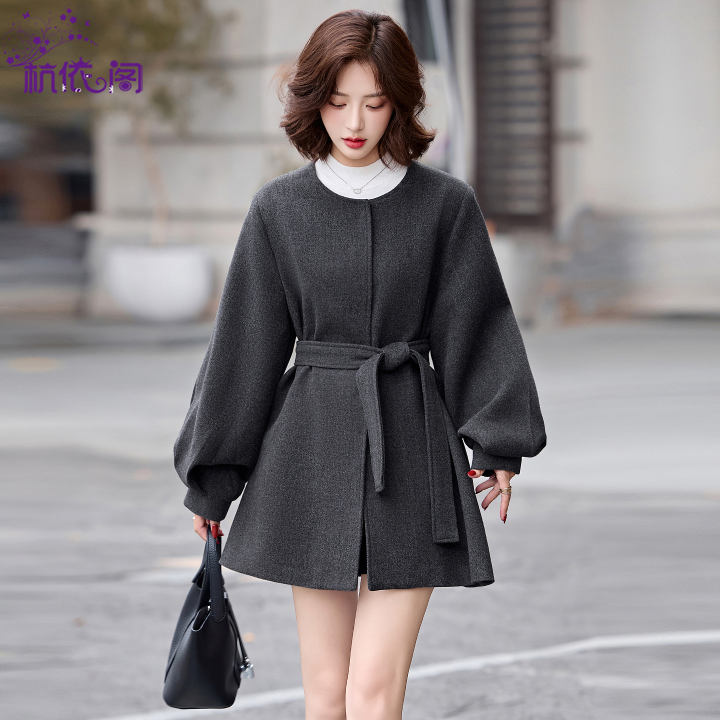 毛呢外套女中长款2025新款秋冬高级感小个子气质洋气斗篷呢子大衣