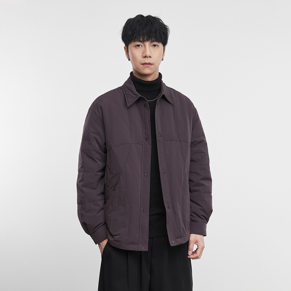 ChicSoso90白鸭绒羽绒服冬季保暖宽松百搭衬衫领轻薄工装夹克外套