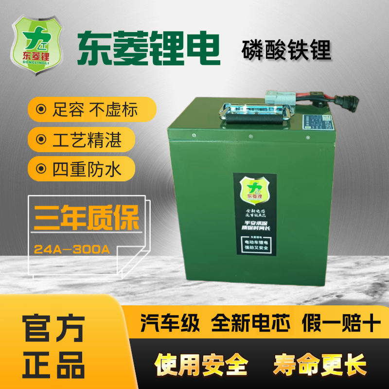 DL72V24A汽车级全新电芯磷酸铁锂池快递外卖跑腿东菱锂电池直播