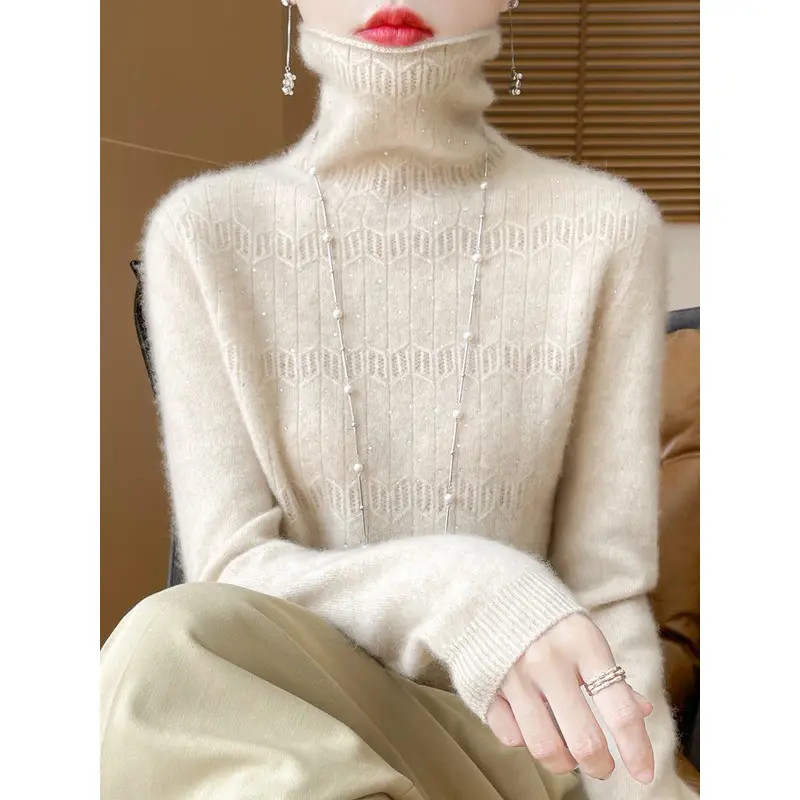 哥弟阿玛施正品100纯羊毛高领针织女式底衫2025新款春秋季款式特