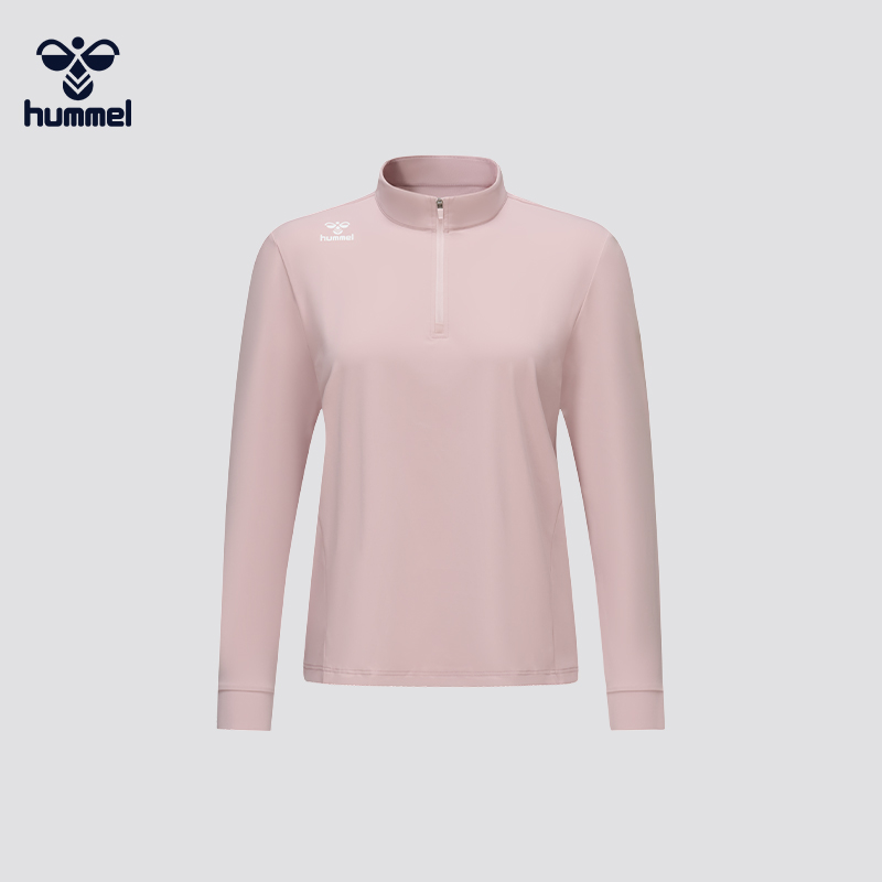 HUMMEL新款女款半开胸拉链长袖室内户外运动休闲舒适时尚百搭T恤