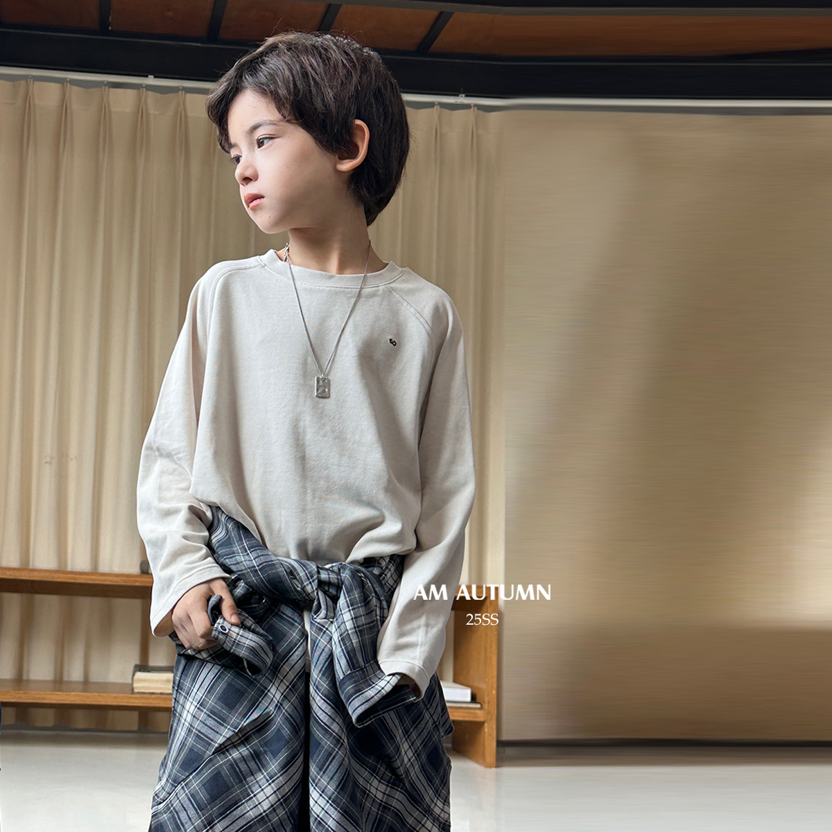 现货「AM AUTUMN」【明礼小绅】云朵绒男童字母长袖打底T恤NT503