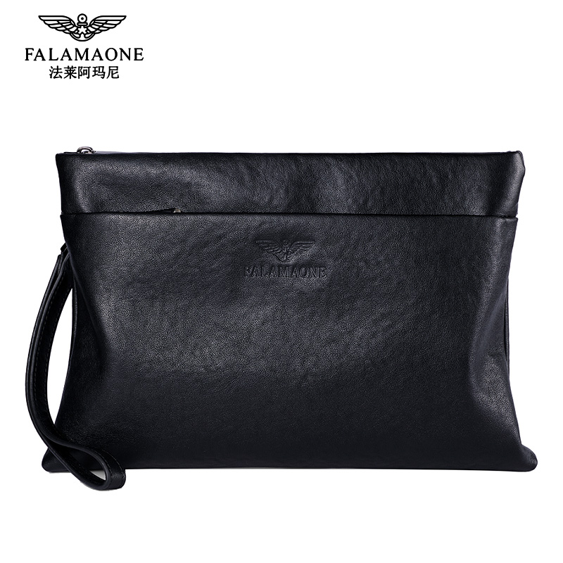 法莱阿玛尼商务时尚休闲牛皮手拿包
