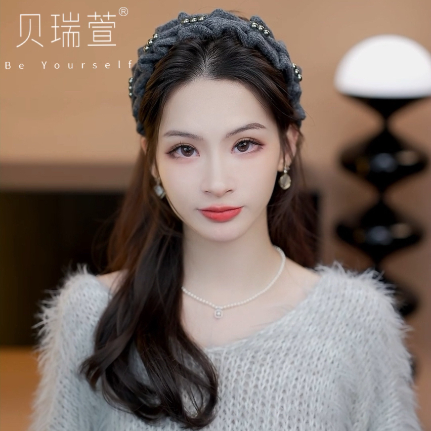 网红爆款新款同款针织毛线高颅顶高级头箍头饰发箍FG617