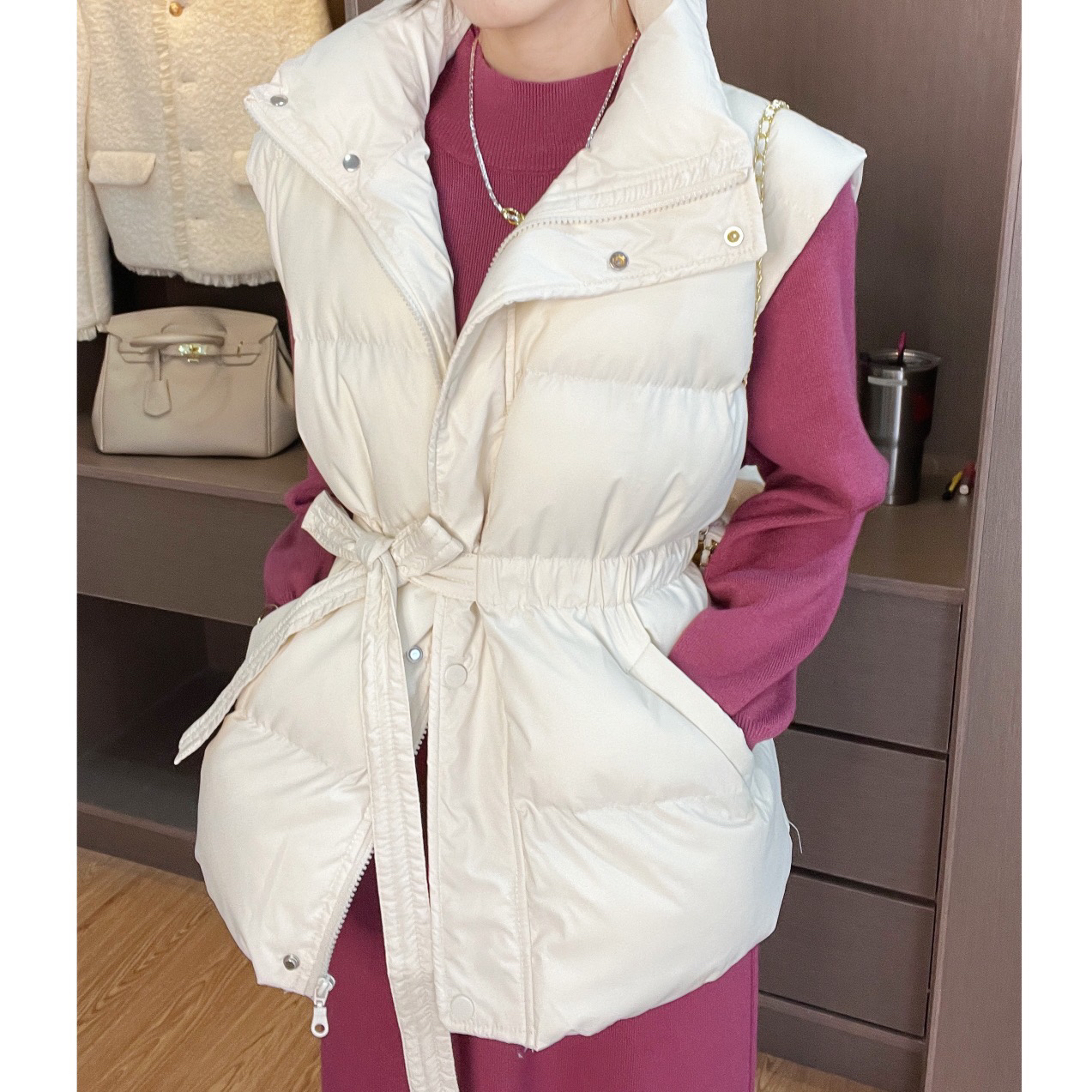 欧颍昇【都市邮报】百搭休闲秋冬坎肩棉马甲女显瘦潮背心外套6847