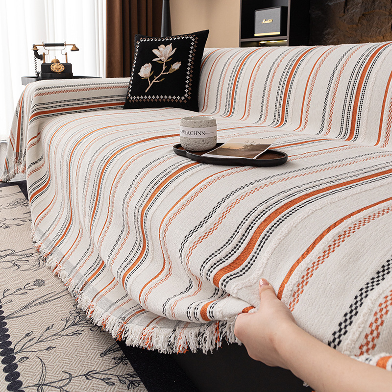 2025新款奶油风高级感沙发盖布四季通用全包一整张沙发盖毯巾