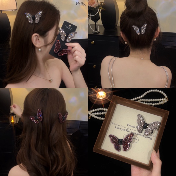 超美的蝴蝶发夹春夏新款bb夹碎发夹闪钻仙女刘海夹