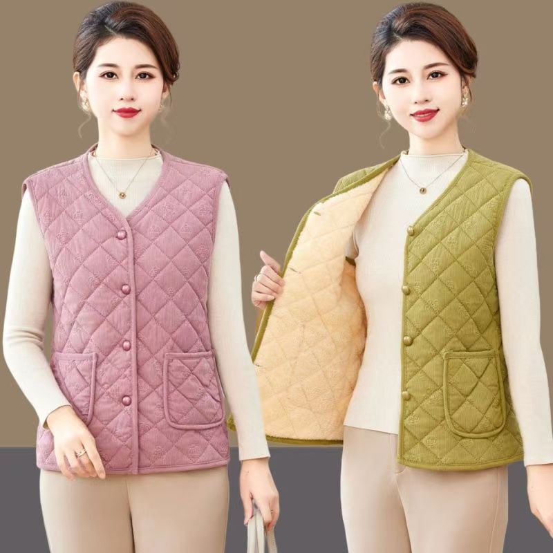 新款新中式时尚马甲轻便加绒大码坎肩居家无领