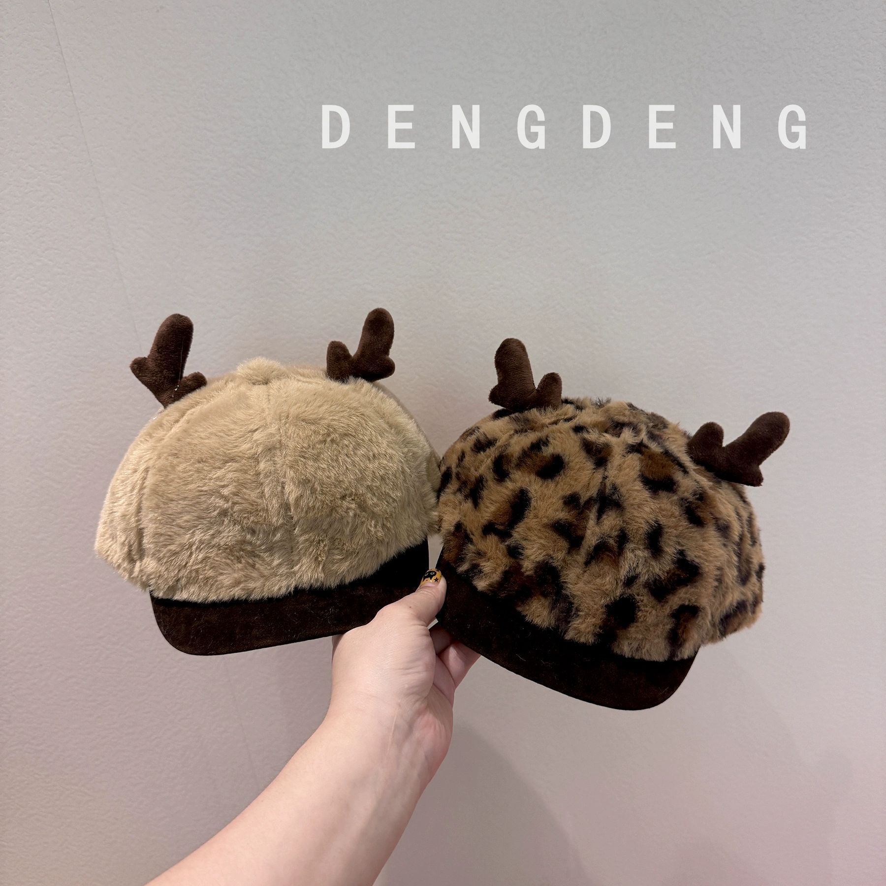 宝宝帽子加厚保暖毛绒可爱鸭舌帽男女童户外出游防风防寒棒球帽潮