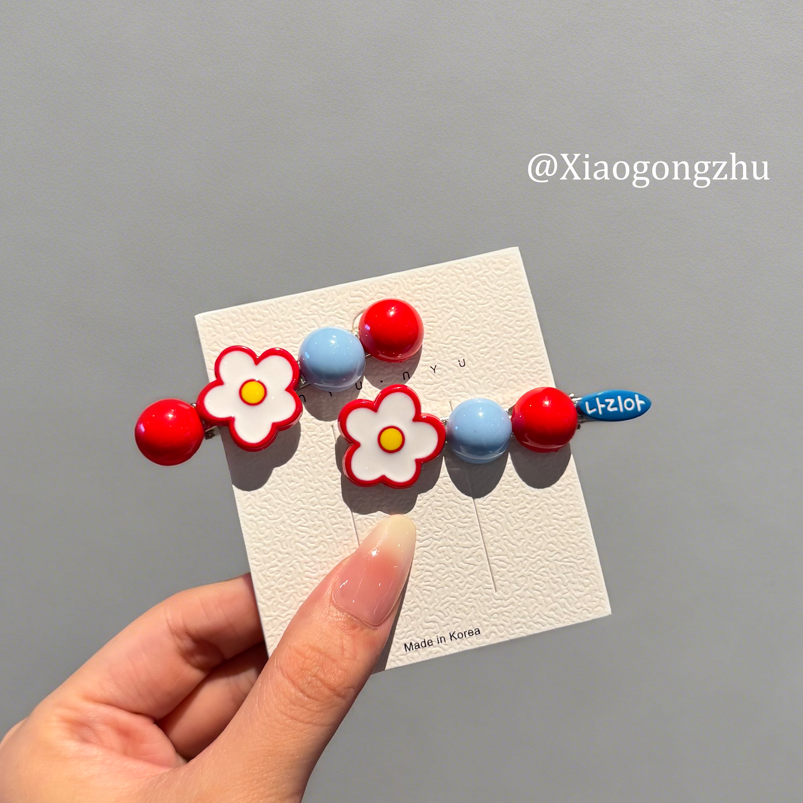 冰糖山楂~花朵发夹女边夹甜美前额发卡一字刘海夹子头饰2025新款