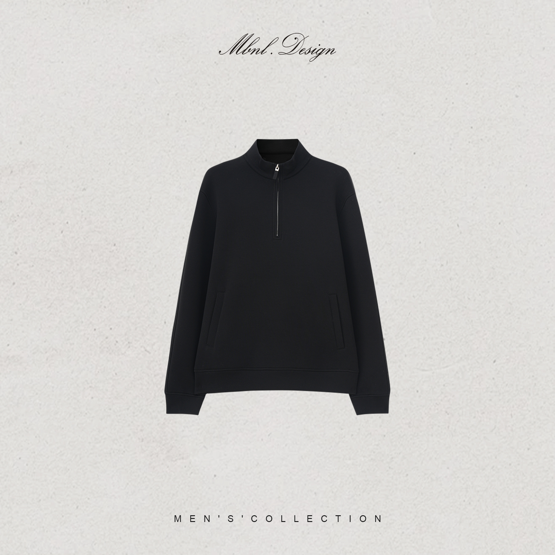 MBNL-F「Crisp 」秦磊男装棉定纺质感半开襟拉链卫衣LL-SSY1251